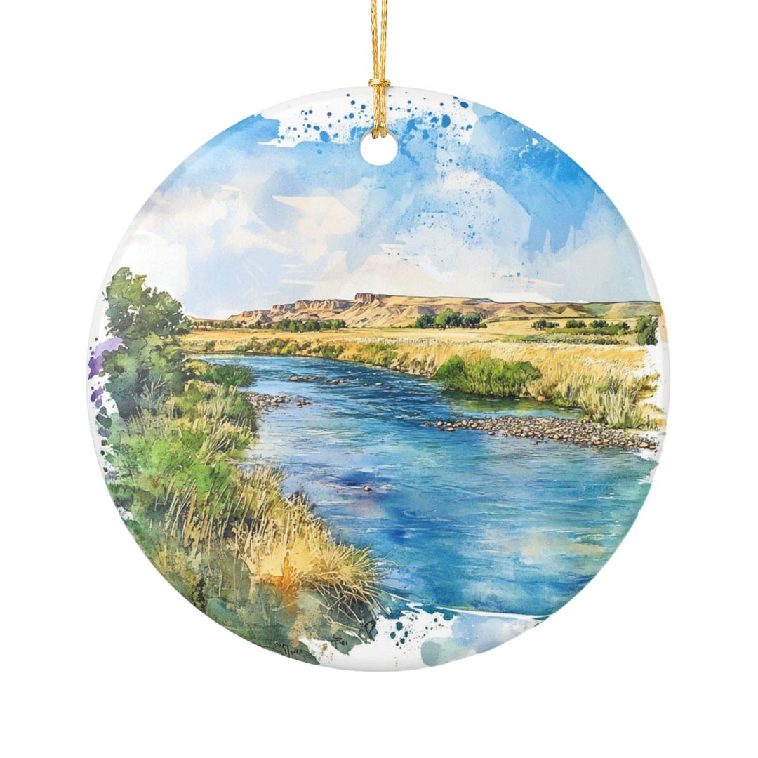 Bighorn River Montana USA Ornament: Unique Bighorn River Souvenir, Bighorn River Montana Xmas Decor, and Authentic Bighorn River Gift