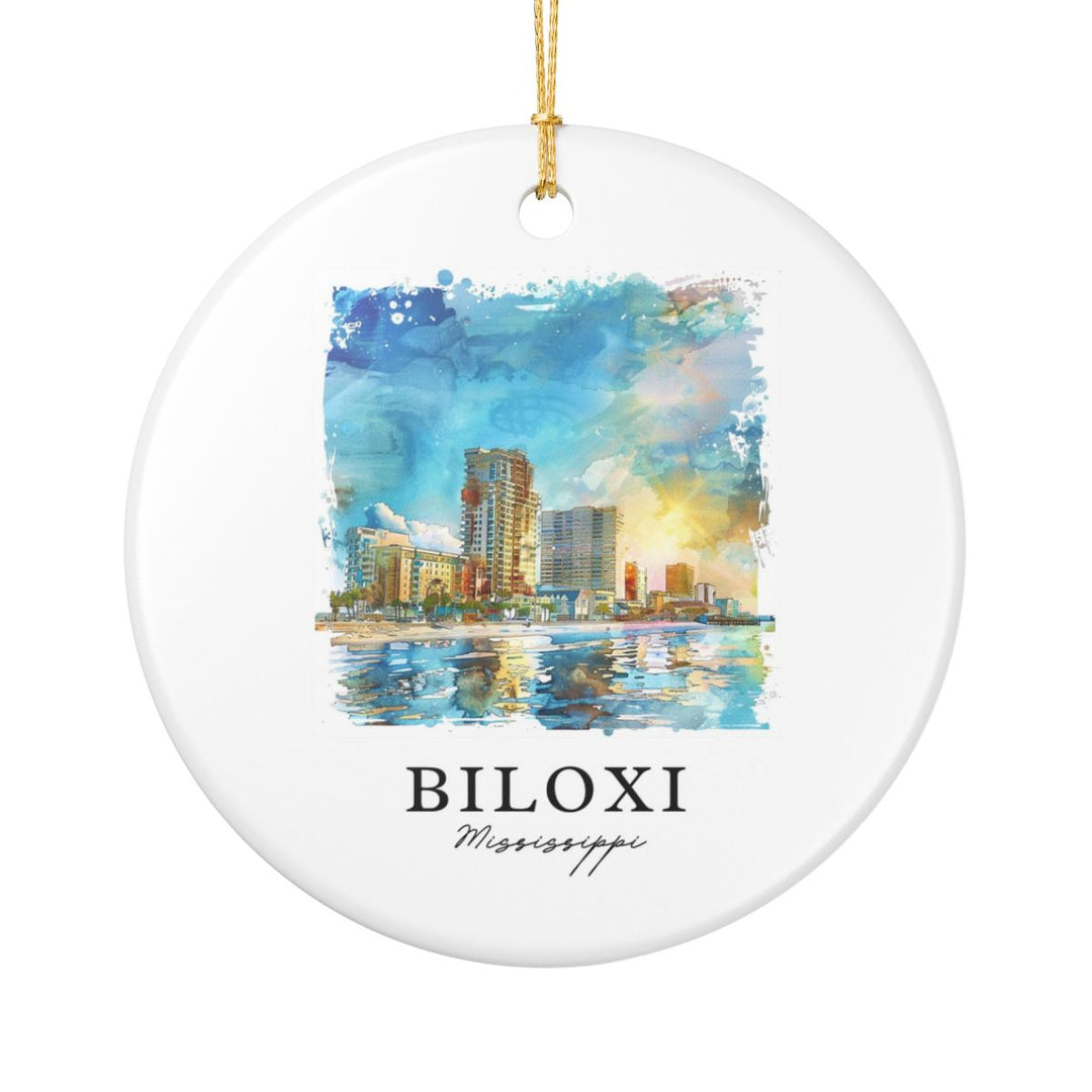 Biloxi Mississippi United States Ornament: Unique Biloxi Souvenir, Biloxi Mississippi Xmas Decor, and Authentic Biloxi Gift
