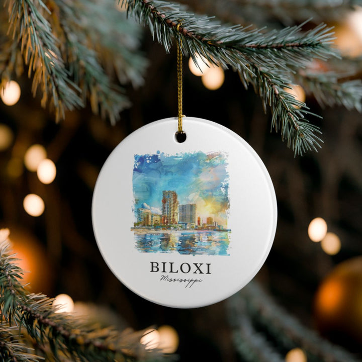 Biloxi Mississippi United States Ornament: Unique Biloxi Souvenir, Biloxi Mississippi Xmas Decor, and Authentic Biloxi Gift