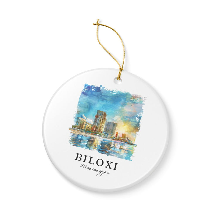 Biloxi Mississippi United States Ornament: Unique Biloxi Souvenir, Biloxi Mississippi Xmas Decor, and Authentic Biloxi Gift