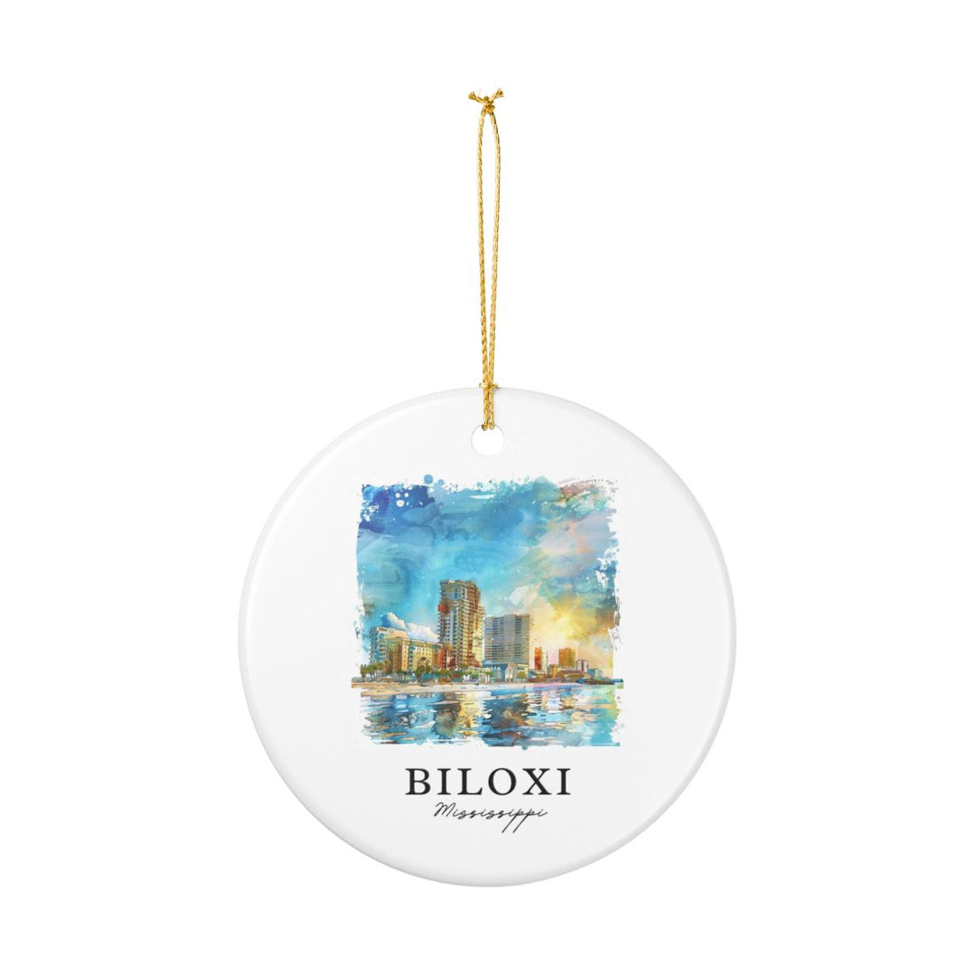 Biloxi Mississippi United States Ornament: Unique Biloxi Souvenir, Biloxi Mississippi Xmas Decor, and Authentic Biloxi Gift