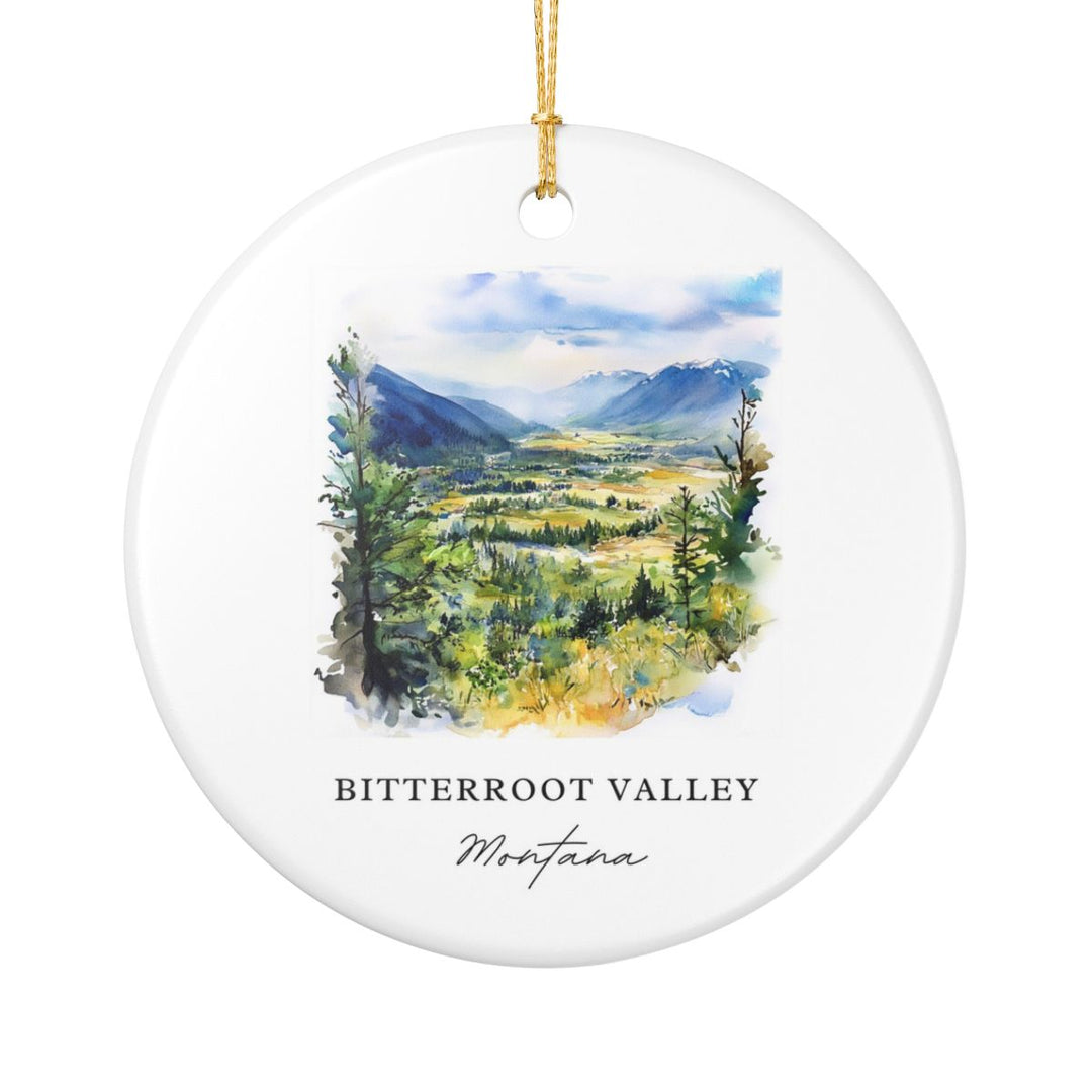 Bitterroot Valley Montana USA Ornament: Unique Bitterroot Valley Souvenir, Bitterroot Valley Montana Xmas Decor, and Authentic Bitterroot Valley Gift