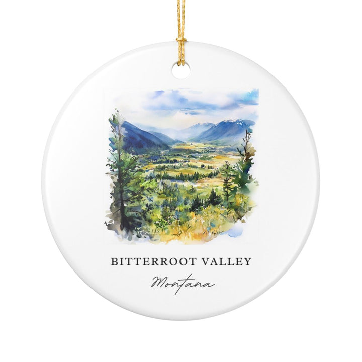 Bitterroot Valley Montana USA Ornament: Unique Bitterroot Valley Souvenir, Bitterroot Valley Montana Xmas Decor, and Authentic Bitterroot Valley Gift