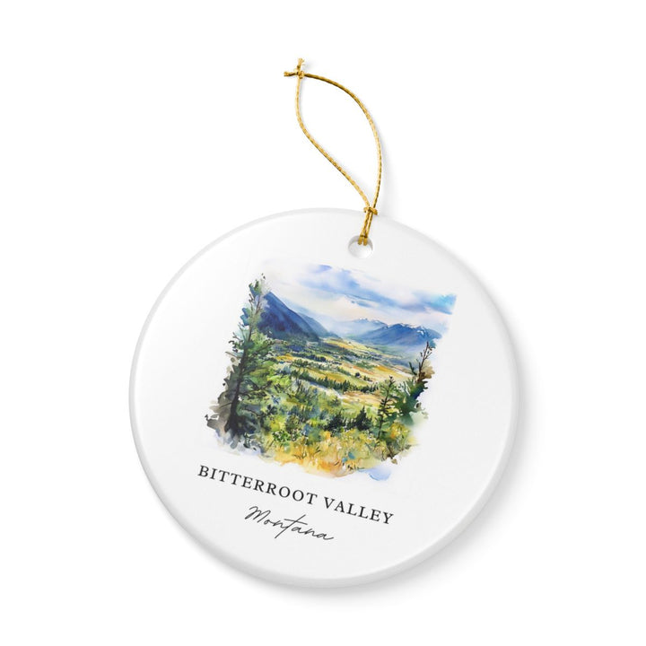 Bitterroot Valley Montana USA Ornament: Unique Bitterroot Valley Souvenir, Bitterroot Valley Montana Xmas Decor, and Authentic Bitterroot Valley Gift