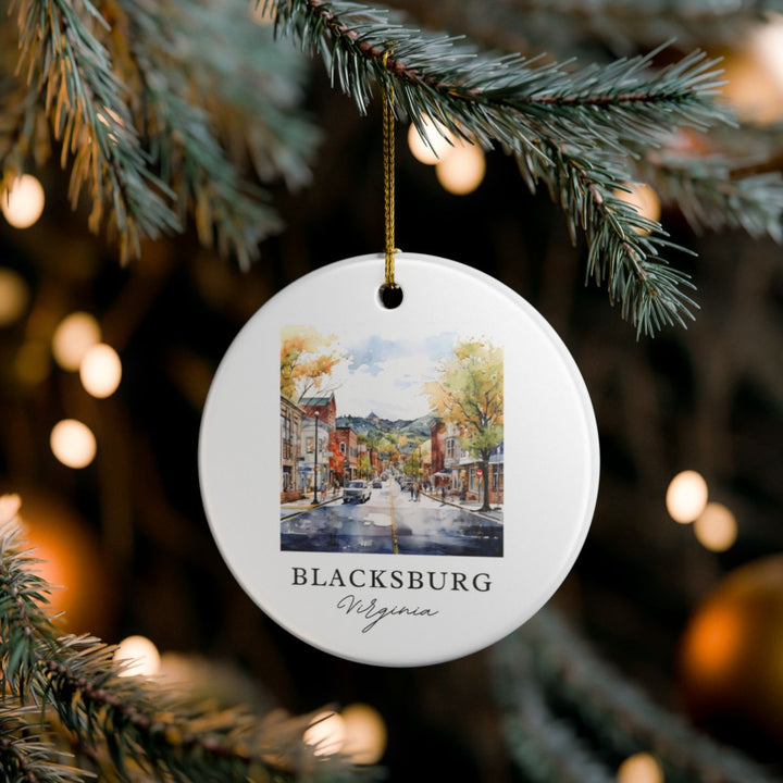 Blacksburg Virginia Ornament: Unique Blacksburg Souvenir, Blacksburg Virginia Xmas Decor, and Authentic Blacksburg Gift