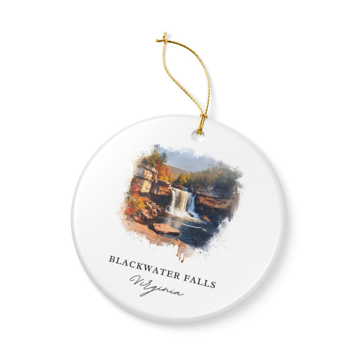 Blackwater Falls West Virginia USA Ornament: Unique Blackwater Falls Souvenir, Blackwater Falls West Virginia Xmas Decor, and Authentic Blackwater Falls Gift