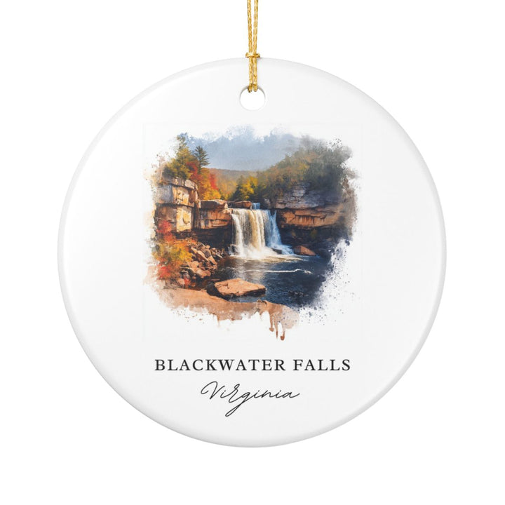 Blackwater Falls West Virginia USA Ornament: Unique Blackwater Falls Souvenir, Blackwater Falls West Virginia Xmas Decor, and Authentic Blackwater Falls Gift