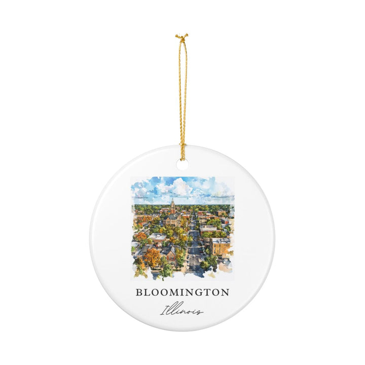 Bloomington Illinois USA Ornament: Unique Bloomington Souvenir, Bloomington Illinois Xmas Decor, and Authentic Bloomington Gift