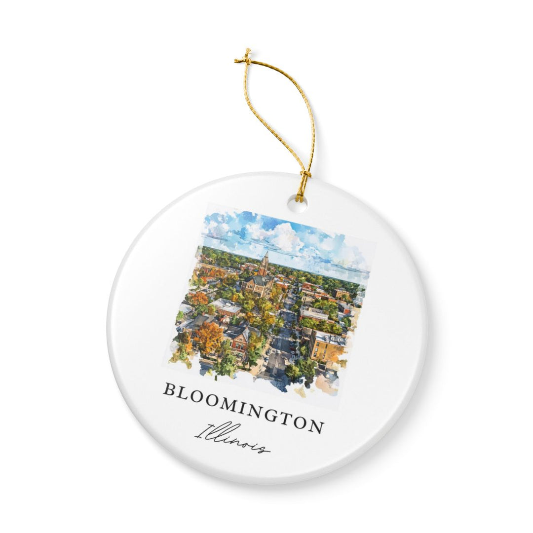Bloomington Illinois USA Ornament: Unique Bloomington Souvenir, Bloomington Illinois Xmas Decor, and Authentic Bloomington Gift