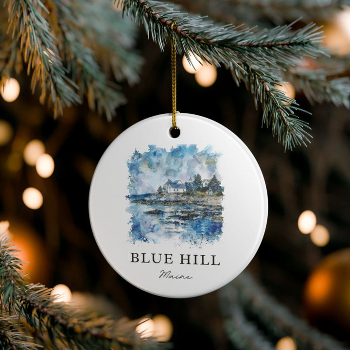 Blue Hill Maine Ornament: Unique Blue Hill Souvenir, Blue Hill Maine Xmas Decor, and Authentic Blue Hill Gift