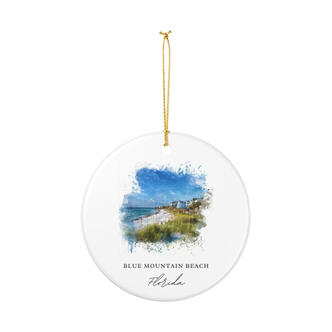 Blue Mountain Beach Florida Ornament: Unique Blue Mountain Beach Souvenir, Blue Mountain Beach Florida Xmas Decor, and Authentic Blue Mountain Beach Gift