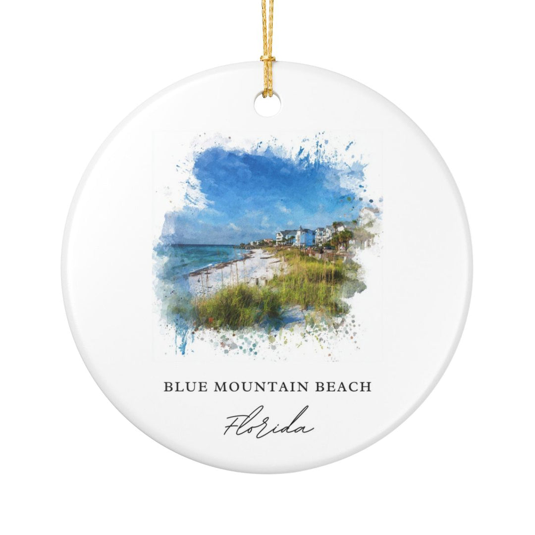 Blue Mountain Beach Florida Ornament: Unique Blue Mountain Beach Souvenir, Blue Mountain Beach Florida Xmas Decor, and Authentic Blue Mountain Beach Gift