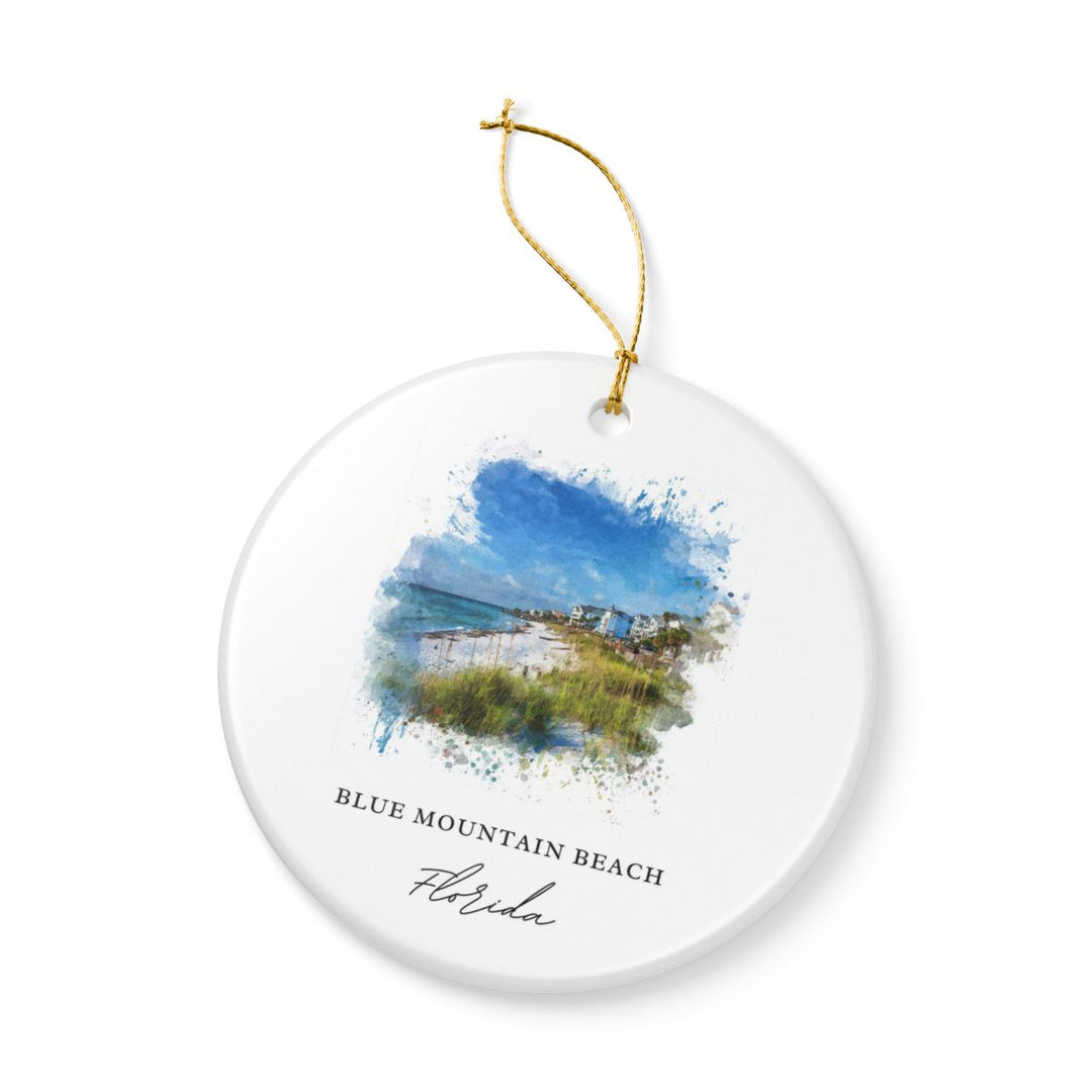 Blue Mountain Beach Florida Ornament: Unique Blue Mountain Beach Souvenir, Blue Mountain Beach Florida Xmas Decor, and Authentic Blue Mountain Beach Gift