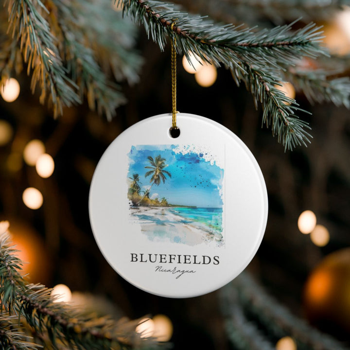 Bluefields Nicaragua Ornament: Unique Bluefields Nicaragua Souvenir, Bluefields Nicaragua Xmas Decor, and Authentic Bluefields Nicaragua Gift