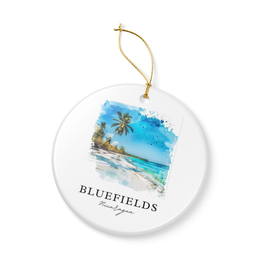 Bluefields Nicaragua Ornament: Unique Bluefields Nicaragua Souvenir, Bluefields Nicaragua Xmas Decor, and Authentic Bluefields Nicaragua Gift