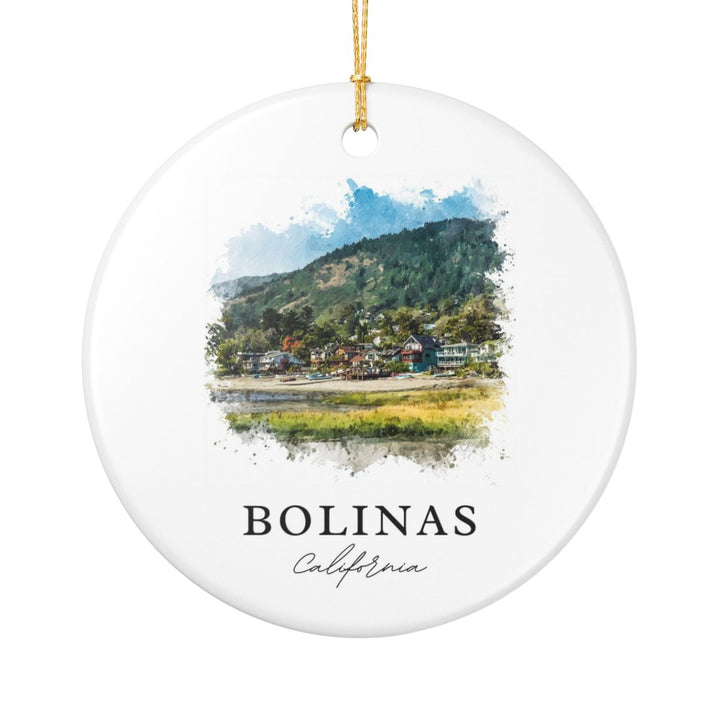 Bolinas California Ornament: Unique Bolinas Souvenir, Bolinas California Xmas Decor, and Authentic Bolinas Gift