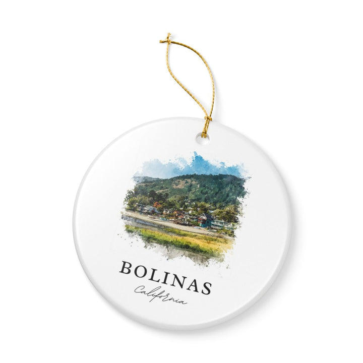 Bolinas California Ornament: Unique Bolinas Souvenir, Bolinas California Xmas Decor, and Authentic Bolinas Gift