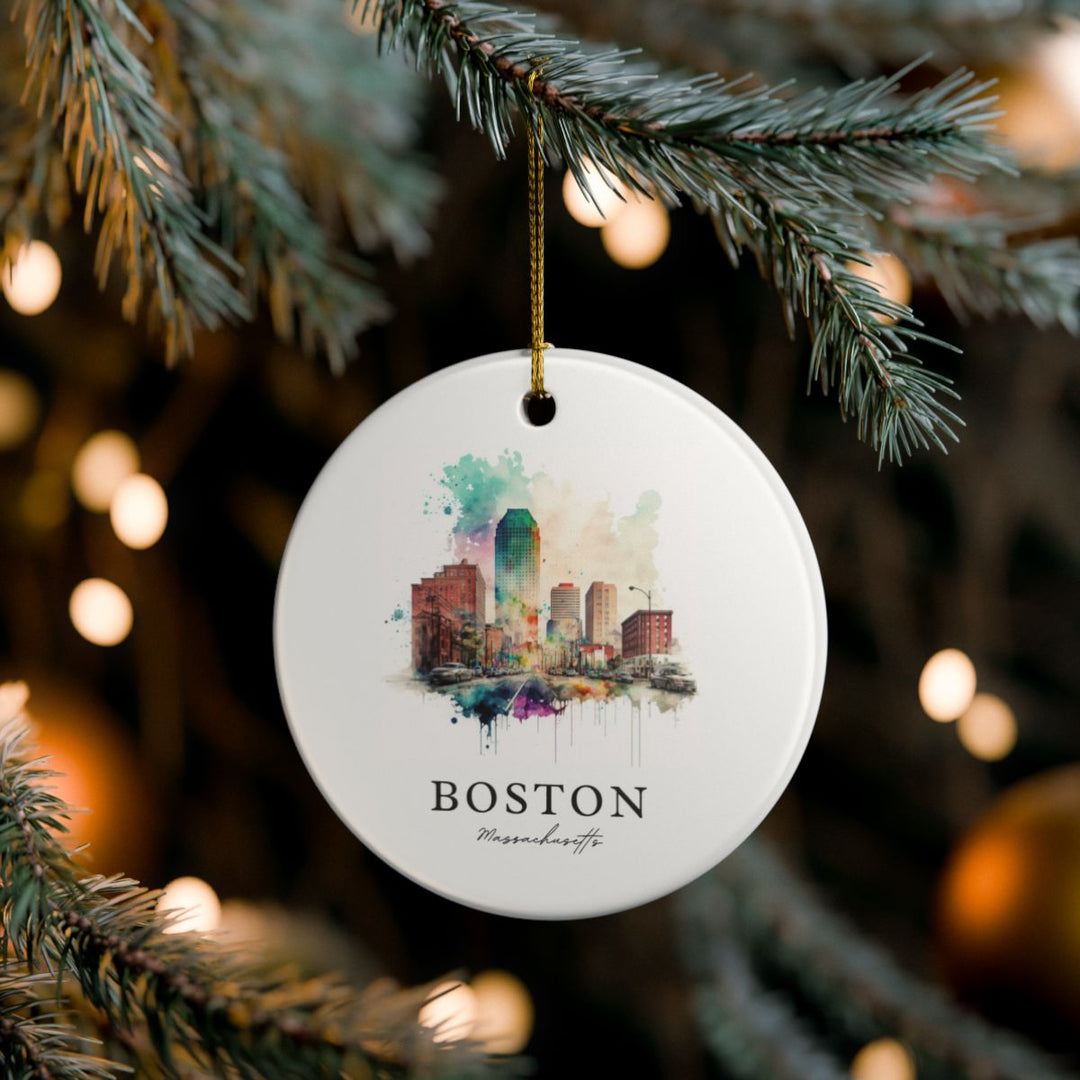 Boston Massachusetts Ornament: Unique Boston Souvenir, Boston Massachusetts Xmas Decor, and Authentic Boston Gift
