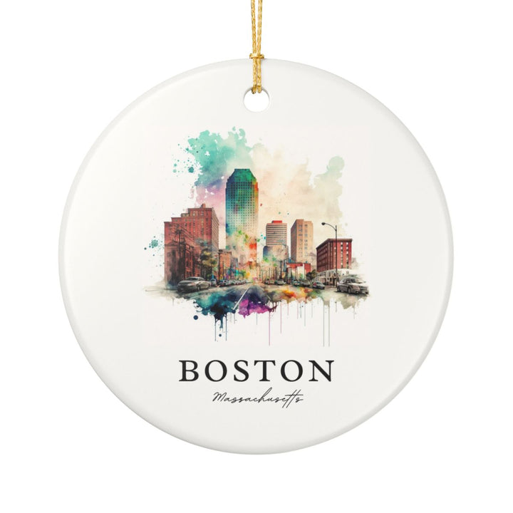 Boston Massachusetts Ornament: Unique Boston Souvenir, Boston Massachusetts Xmas Decor, and Authentic Boston Gift