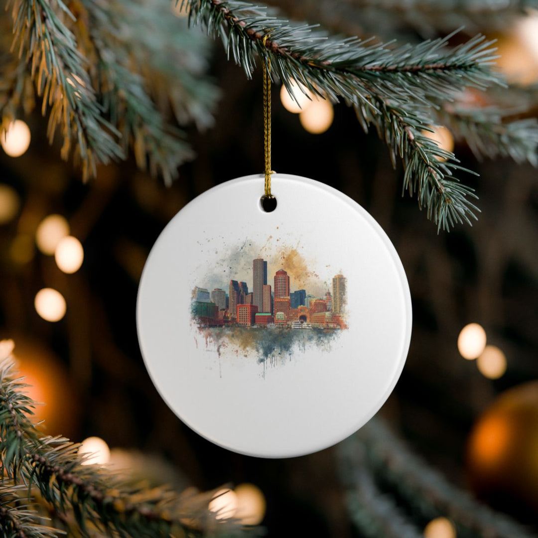 Boston Massachusetts Ornament: Unique Boston Souvenir, Boston Massachusetts Xmas Decor, and Authentic Boston Gift