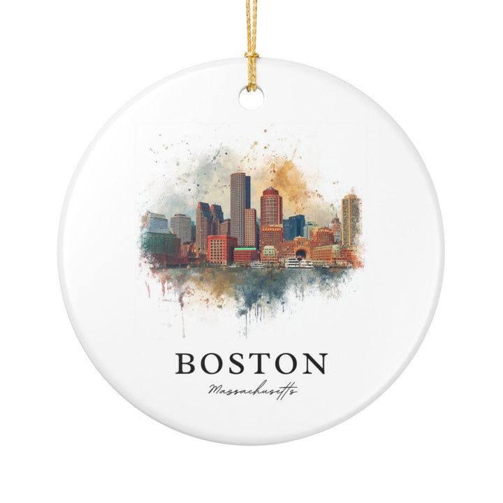 Boston Massachusetts Ornament: Unique Boston Souvenir, Boston Massachusetts Xmas Decor, and Authentic Boston Gift