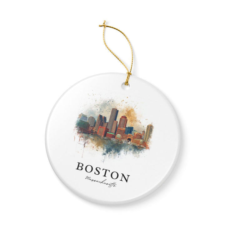 Boston Massachusetts Ornament: Unique Boston Souvenir, Boston Massachusetts Xmas Decor, and Authentic Boston Gift