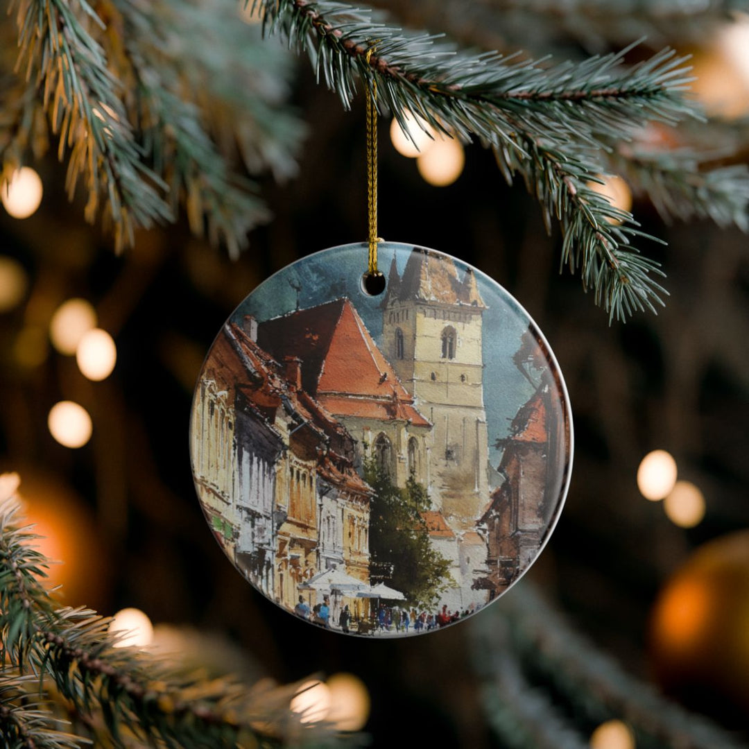 Brasov Romania Ornament: Unique Brasov Souvenir, Brasov Romania Xmas Decor, and Authentic Brasov Gift