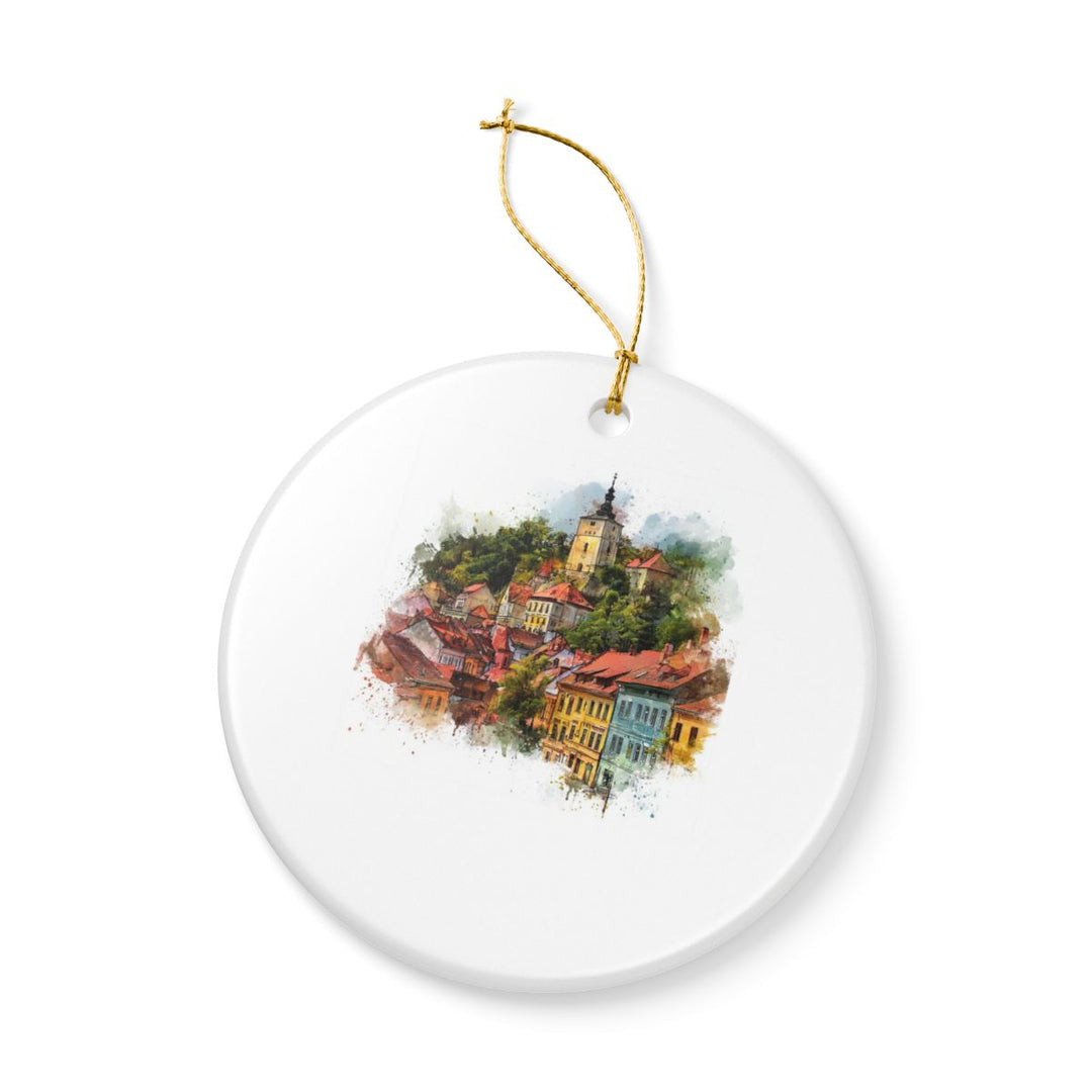 Brasov Romania Ornament: Unique Brasov Souvenir, Brasov Romania Xmas Decor, and Authentic Brasov Gift