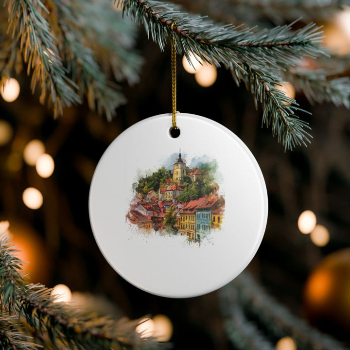 Brasov Romania Ornament: Unique Brasov Souvenir, Brasov Romania Xmas Decor, and Authentic Brasov Gift