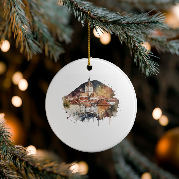 Brasov Romania Ornament: Unique Brasov Souvenir, Brasov Romania Xmas Decor, and Authentic Brasov Gift