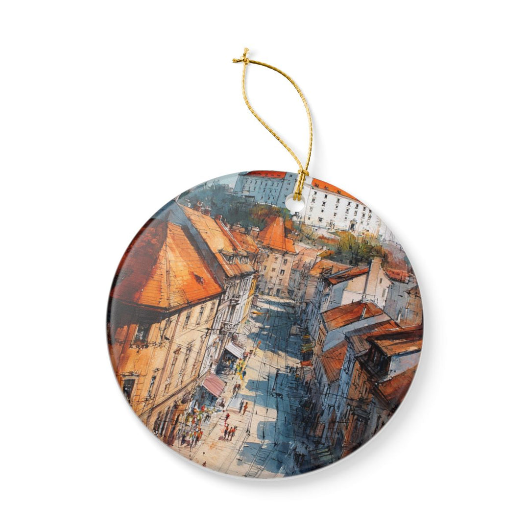 Bratislava Slovakia Ornament: Unique Bratislava Souvenir, Bratislava Slovakia Xmas Decor, and Authentic Bratislava Gift