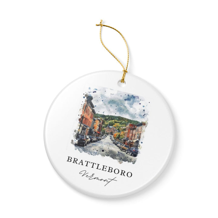 Brattleboro VT Ornament: Unique Brattleboro Souvenir, Brattleboro Vermont Xmas Decor, and Authentic Brattleboro Gift