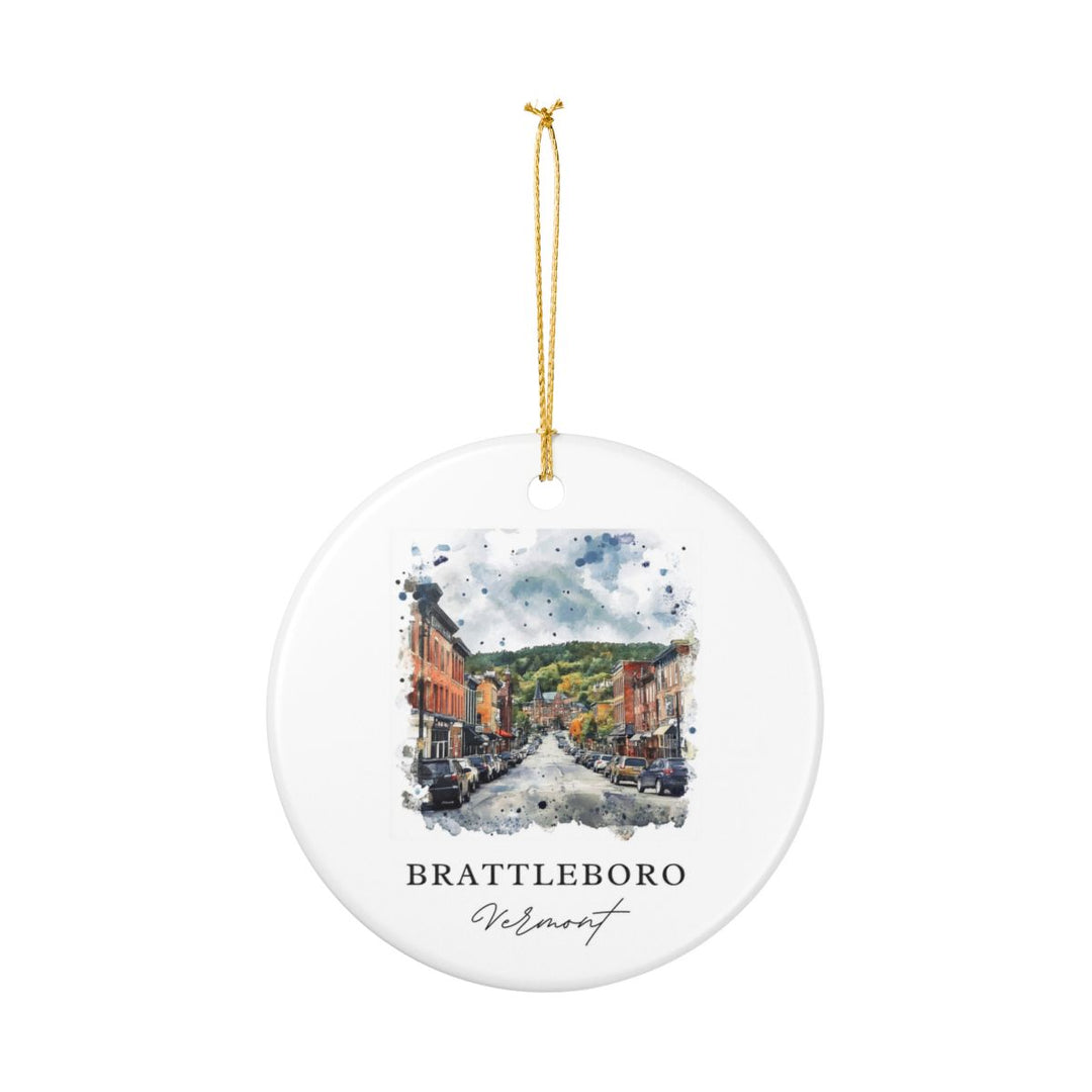 Brattleboro VT Ornament: Unique Brattleboro Souvenir, Brattleboro Vermont Xmas Decor, and Authentic Brattleboro Gift