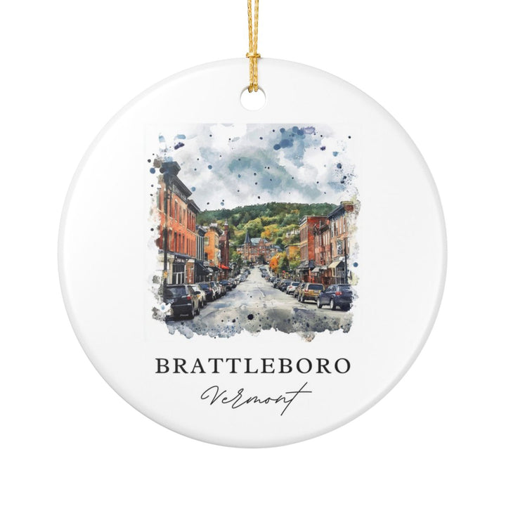 Brattleboro VT Ornament: Unique Brattleboro Souvenir, Brattleboro Vermont Xmas Decor, and Authentic Brattleboro Gift