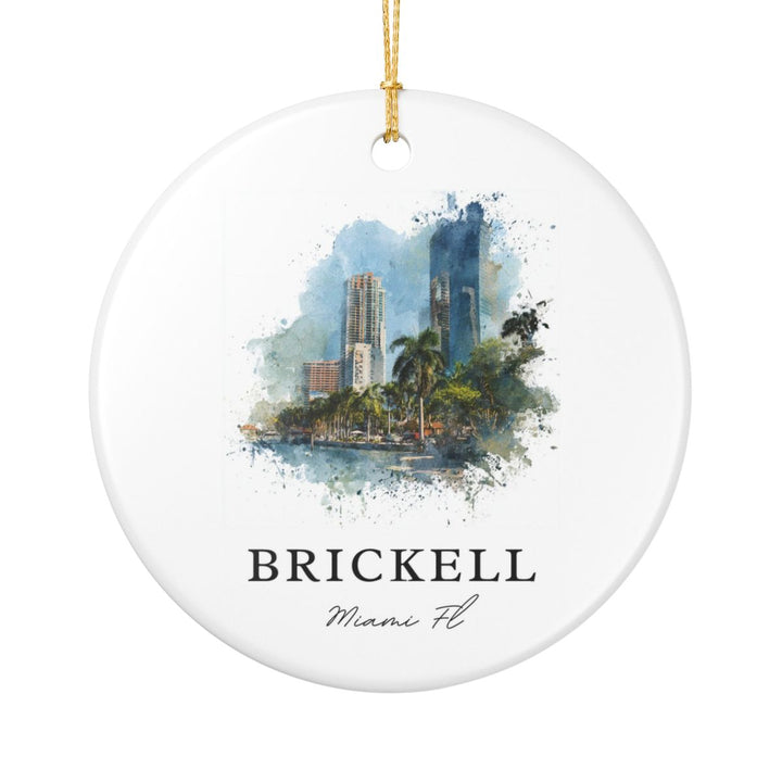 Brickell Miami FL Ornament: Unique Brickell Miami Souvenir, Brickell Miami Florida Xmas Decor, and Authentic Brickell Miami Gift
