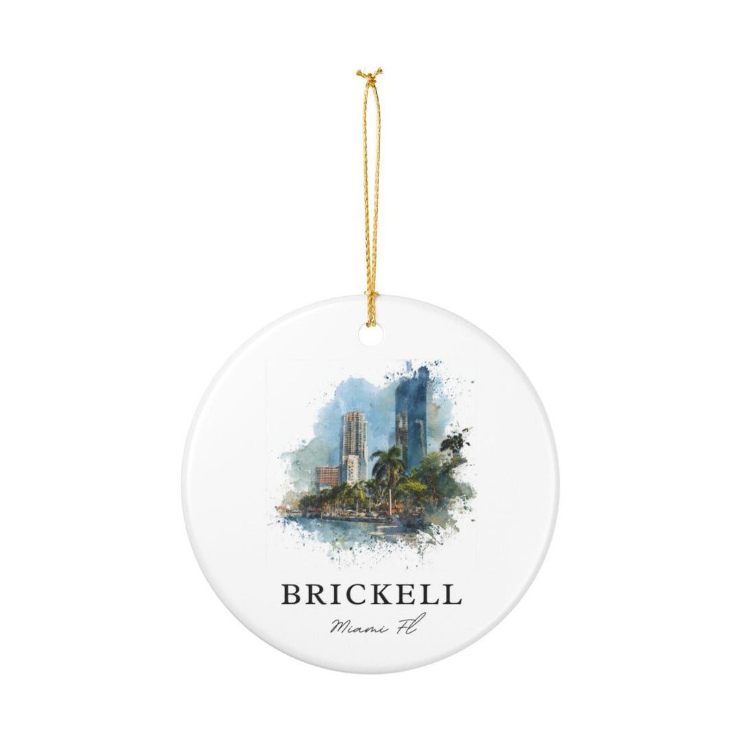 Brickell Miami FL Ornament: Unique Brickell Miami Souvenir, Brickell Miami Florida Xmas Decor, and Authentic Brickell Miami Gift