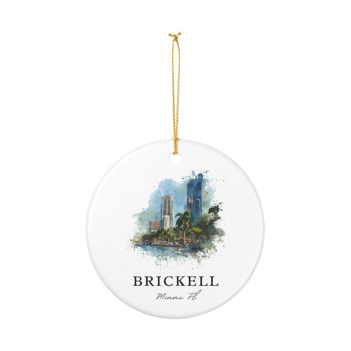Brickell Miami FL Ornament: Unique Brickell Miami Souvenir, Brickell Miami Florida Xmas Decor, and Authentic Brickell Miami Gift