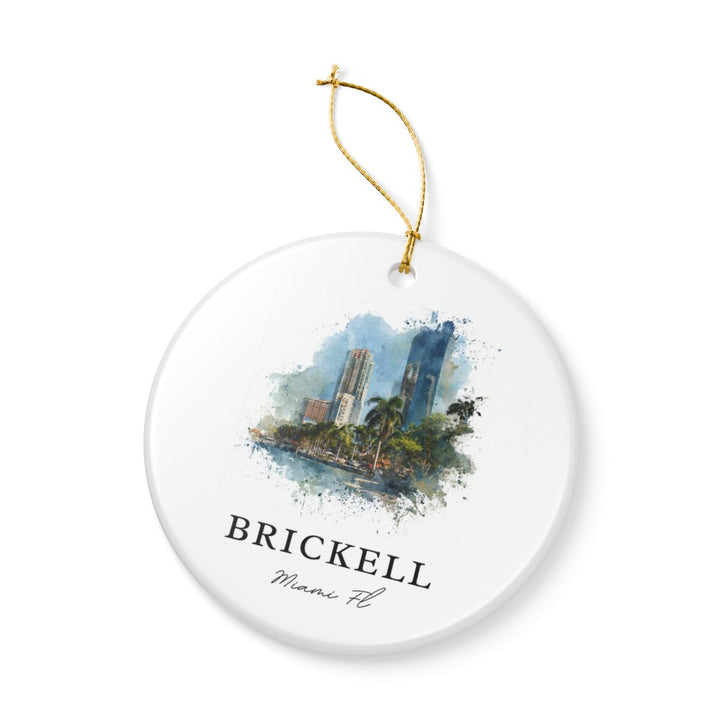 Brickell Miami FL Ornament: Unique Brickell Miami Souvenir, Brickell Miami Florida Xmas Decor, and Authentic Brickell Miami Gift
