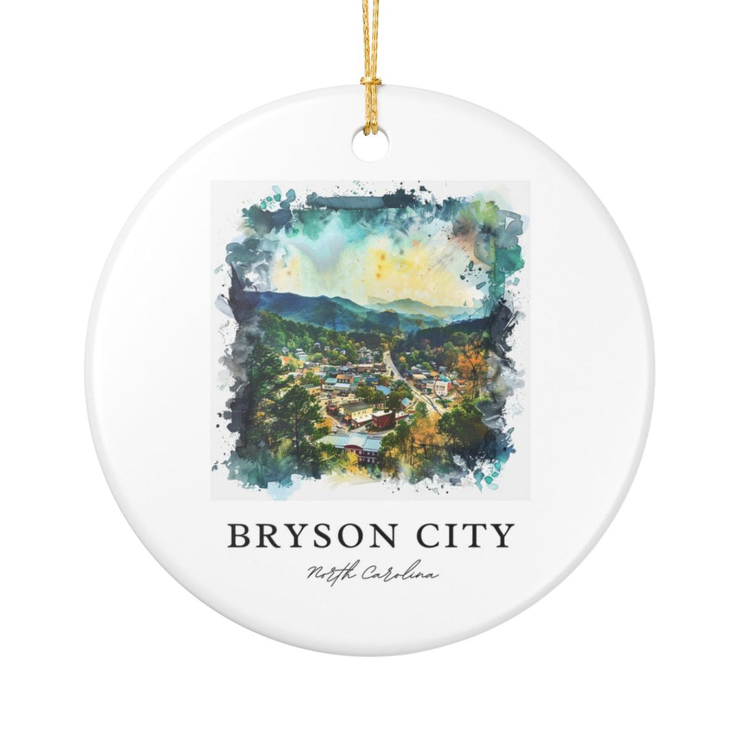 Bryson City North Carolina Ornament: Unique Bryson City Souvenir, Bryson City North Carolina Xmas Decor, and Authentic Bryson City Gift