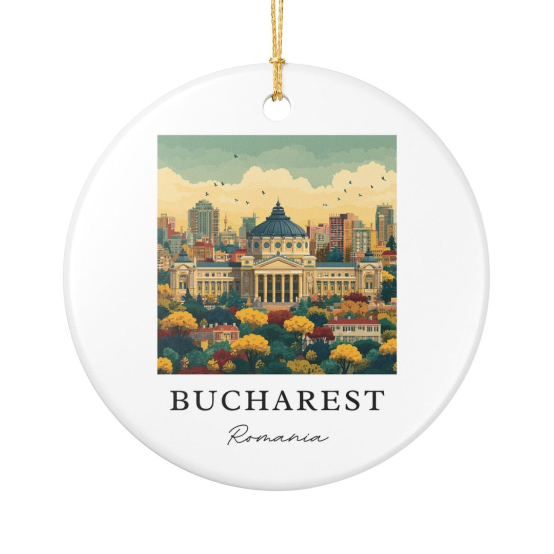 Bucharest Romania Ornament: Unique Bucharest Romania Souvenir, Bucharest Romania Xmas Decor, and Authentic Bucharest Romania Gift