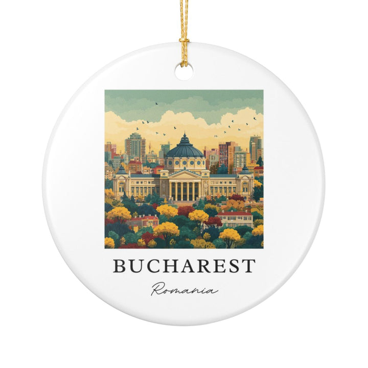Bucharest Romania Ornament: Unique Bucharest Romania Souvenir, Bucharest Romania Xmas Decor, and Authentic Bucharest Romania Gift