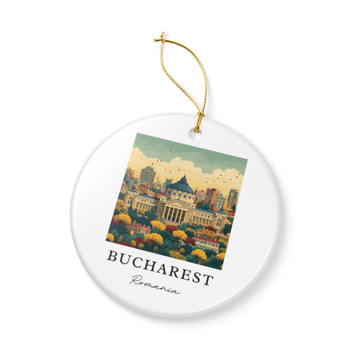 Bucharest Romania Ornament: Unique Bucharest Romania Souvenir, Bucharest Romania Xmas Decor, and Authentic Bucharest Romania Gift