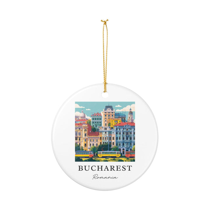 Bucharest Romania Ornament: Unique Bucharest Romania Souvenir, Bucharest Romania Xmas Decor, and Authentic Bucharest Romania Gift