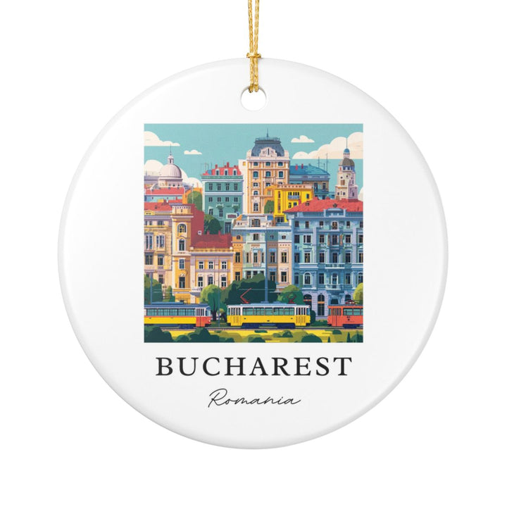 Bucharest Romania Ornament: Unique Bucharest Romania Souvenir, Bucharest Romania Xmas Decor, and Authentic Bucharest Romania Gift