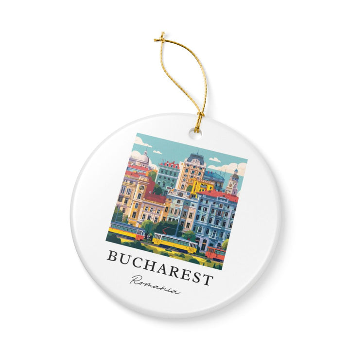 Bucharest Romania Ornament: Unique Bucharest Romania Souvenir, Bucharest Romania Xmas Decor, and Authentic Bucharest Romania Gift