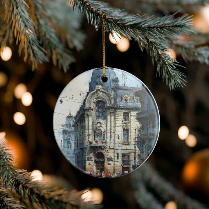 Bucharest Romania Ornament: Unique Bucharest Romania Souvenir, Bucharest Romania Xmas Decor, and Authentic Bucharest Romania Gift
