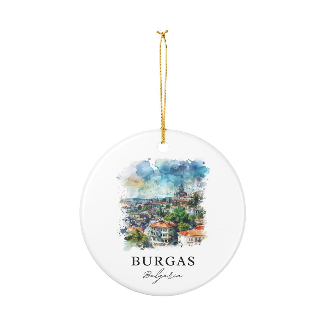 Burgas Bulgaria Ornament: Unique Burgas Souvenir, Burgas Bulgaria Xmas Decor, and Authentic Burgas Gift