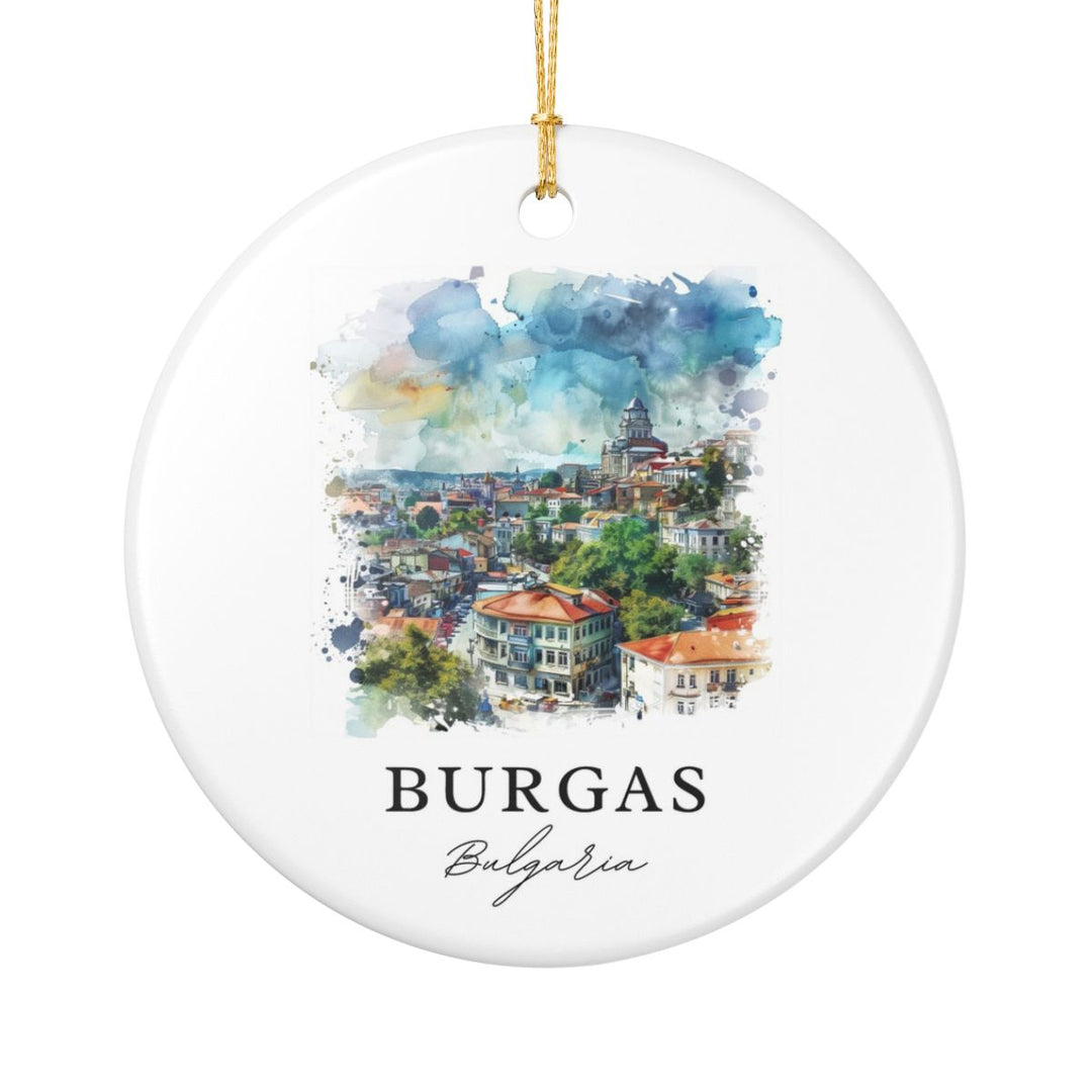 Burgas Bulgaria Ornament: Unique Burgas Souvenir, Burgas Bulgaria Xmas Decor, and Authentic Burgas Gift
