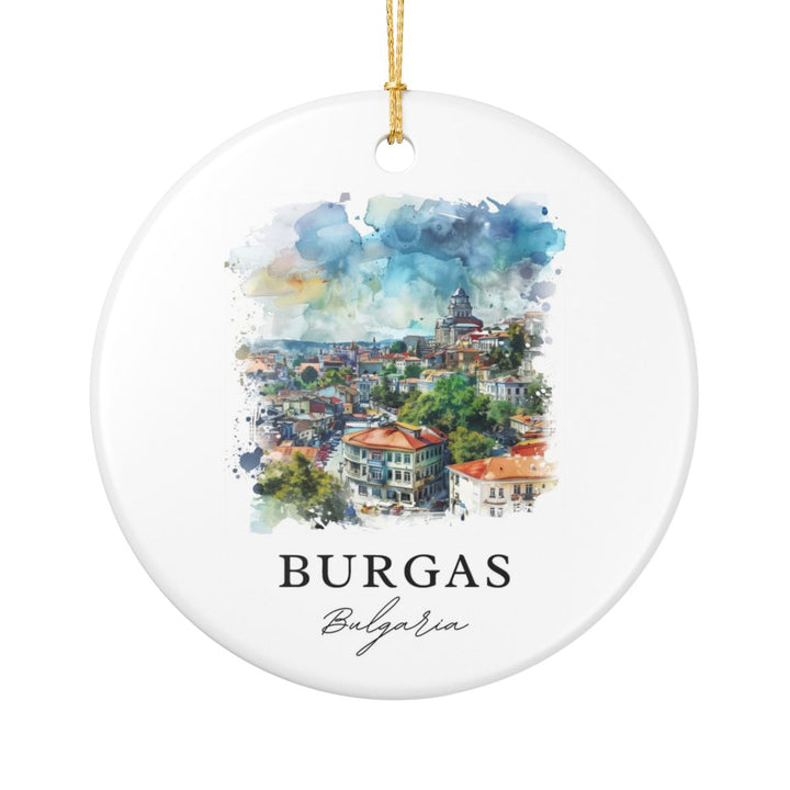 Burgas Bulgaria Ornament: Unique Burgas Souvenir, Burgas Bulgaria Xmas Decor, and Authentic Burgas Gift