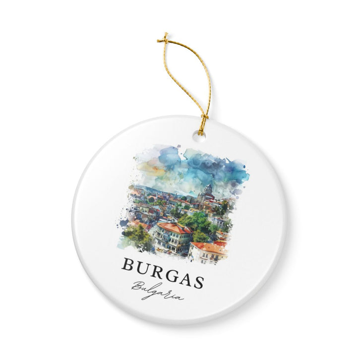 Burgas Bulgaria Ornament: Unique Burgas Souvenir, Burgas Bulgaria Xmas Decor, and Authentic Burgas Gift